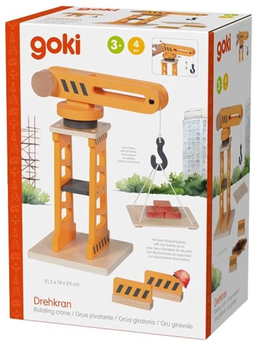Goki Houten Hijskraan GK55824 - Multicolor