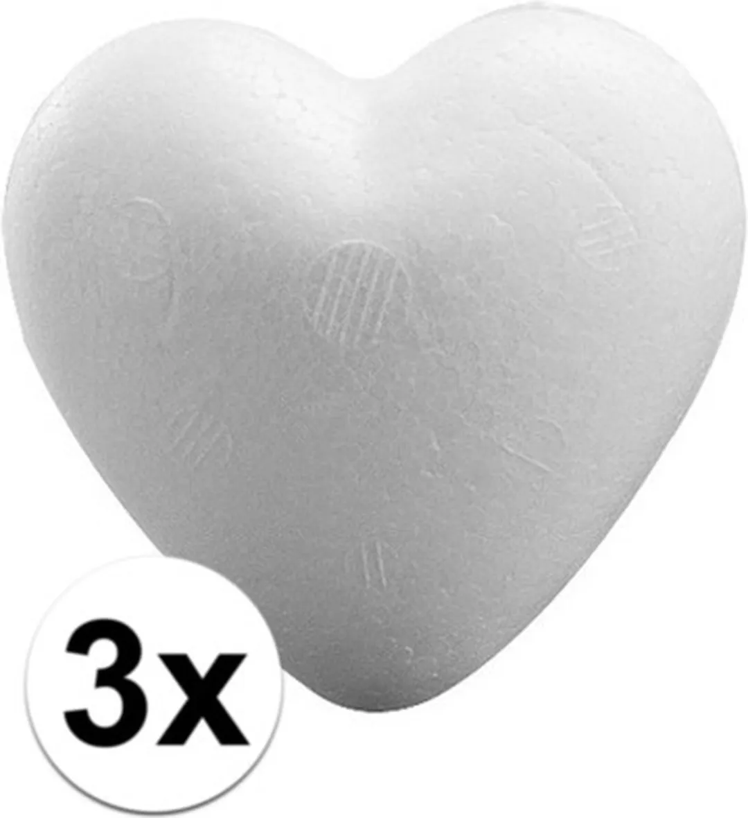 Rayher Hobby Hartjes Piepschuim 9cm - 3 Stuks Wit