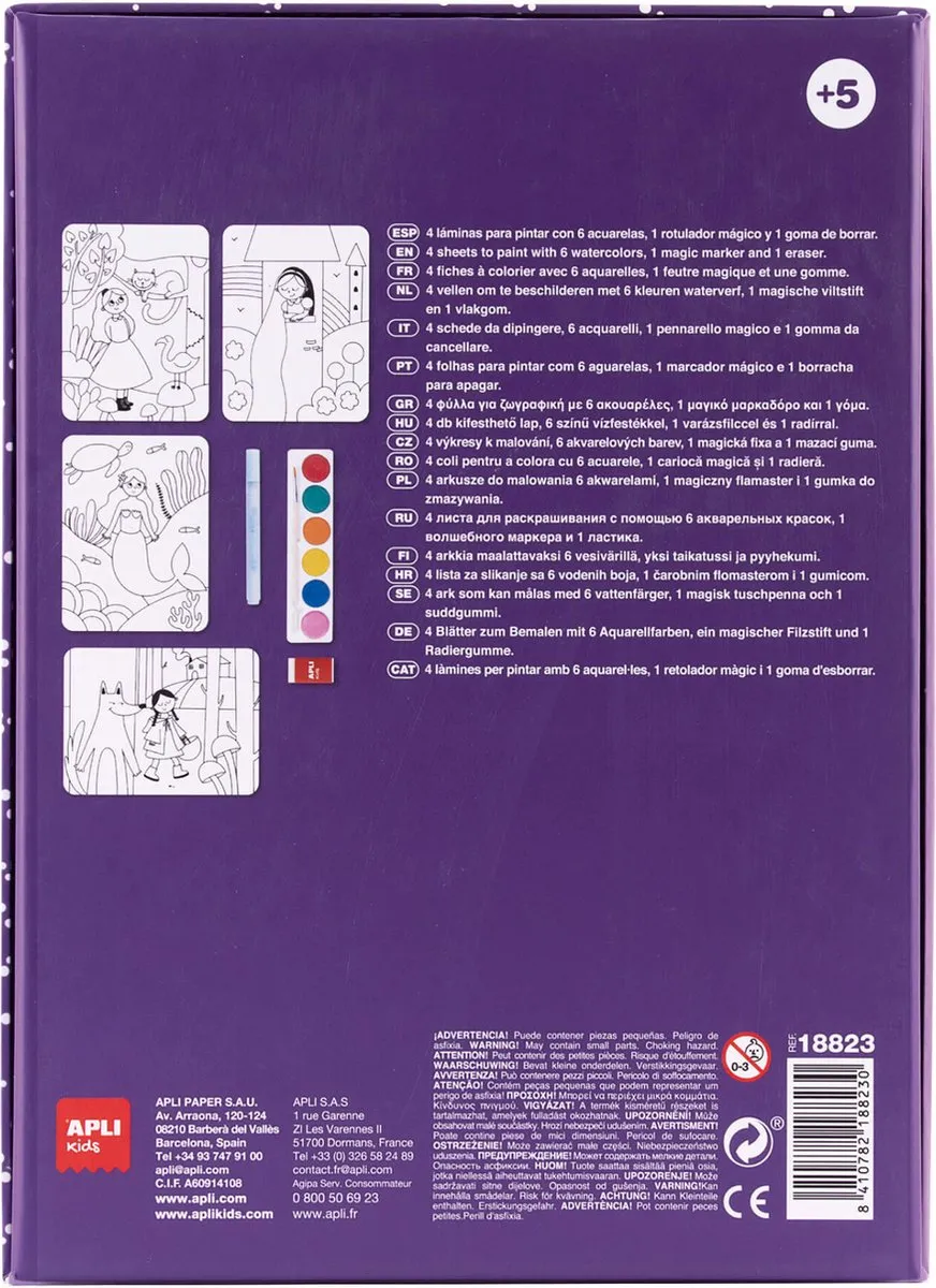 Apli Kids Magische Waterverf - Multi - 6 Kleuren + Viltstift
