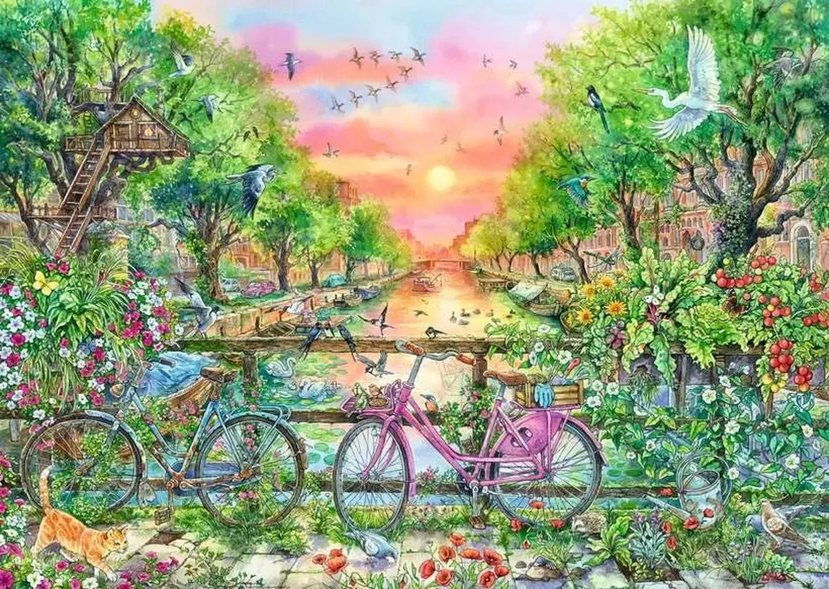 Ravensburger Verträumte Fahrräder Puzzle 1000 Stuks - Meerkleurig