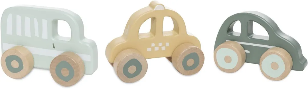 Jollein Baby Houten Auto Op Wielen 3 Stuks