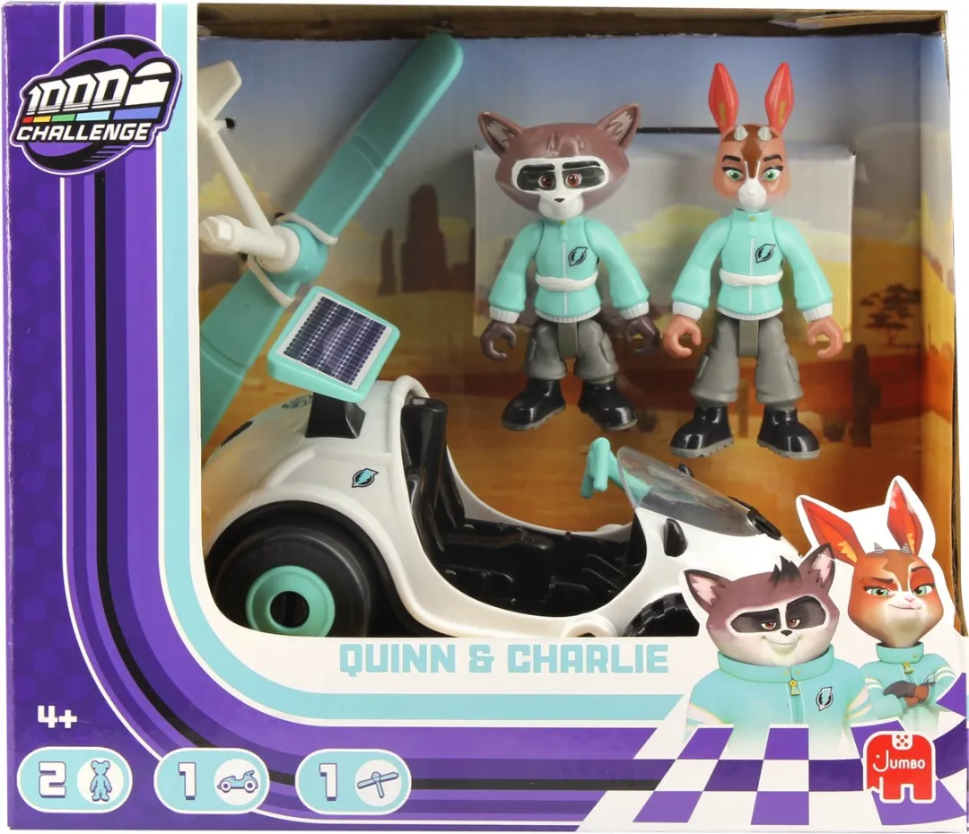 Jumbo Les Foudroyants Quinn & Charlie - Raceauto Set 4+ - Munt/Wit