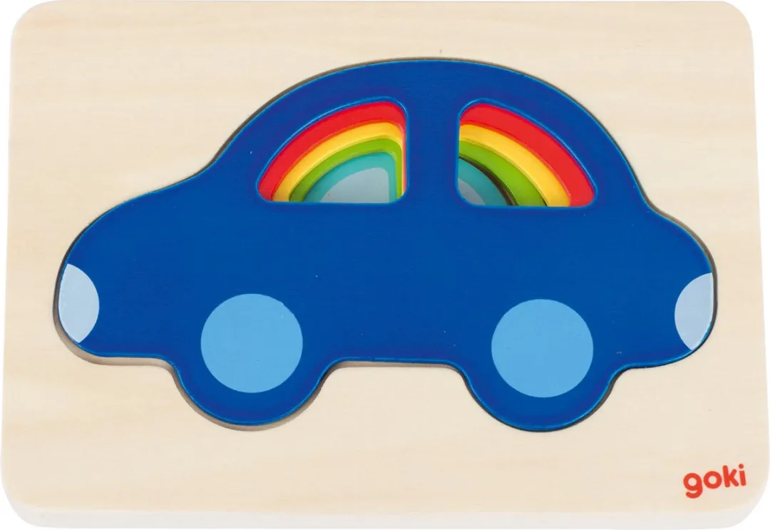 Goki Puzzle Cars 5 Stuks - Multicolor