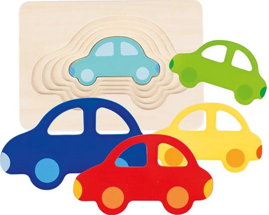 Goki Puzzle Cars 5 Stuks - Multicolor