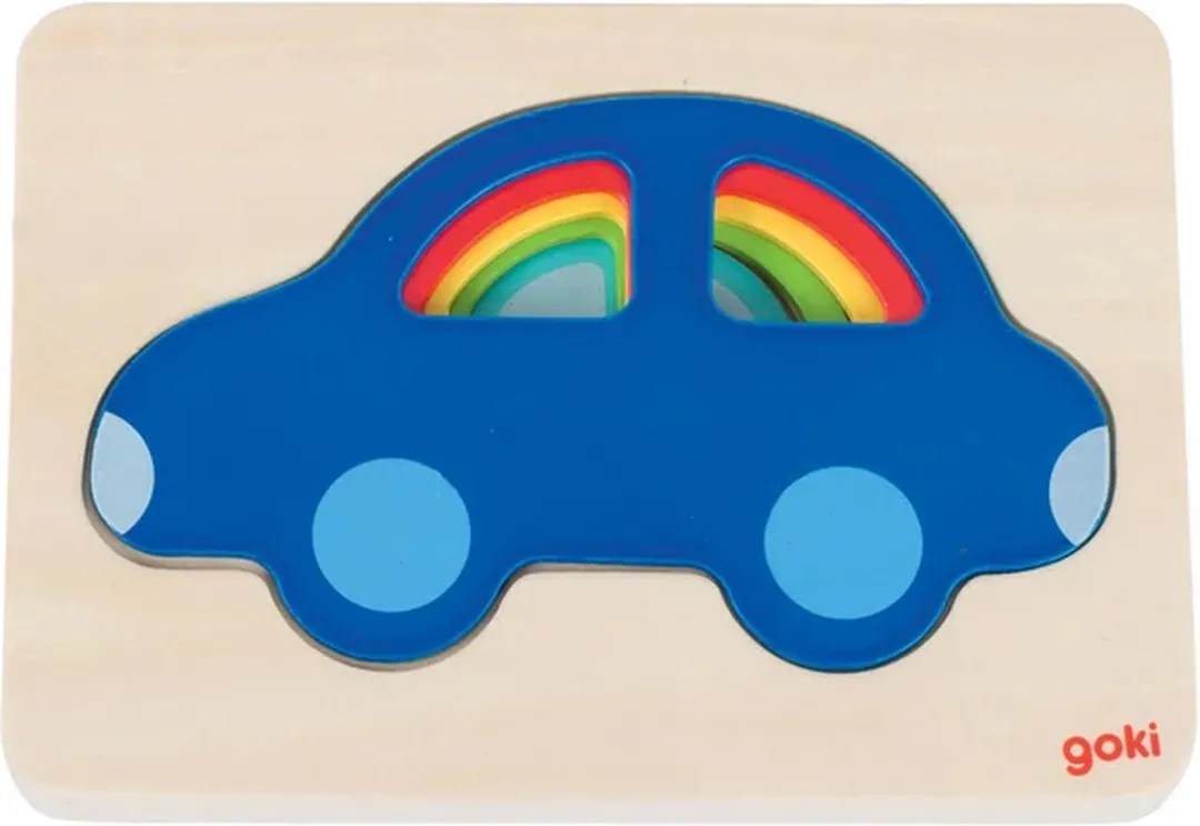 Goki Puzzle Cars 5 Stuks - Multicolor