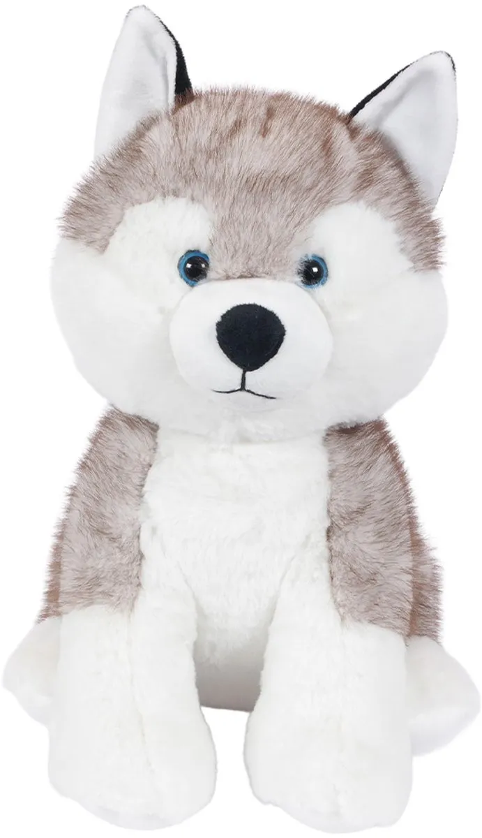 PIA Soft Toys Husky Pluche Knuffel 30cm - Grijs/Wit