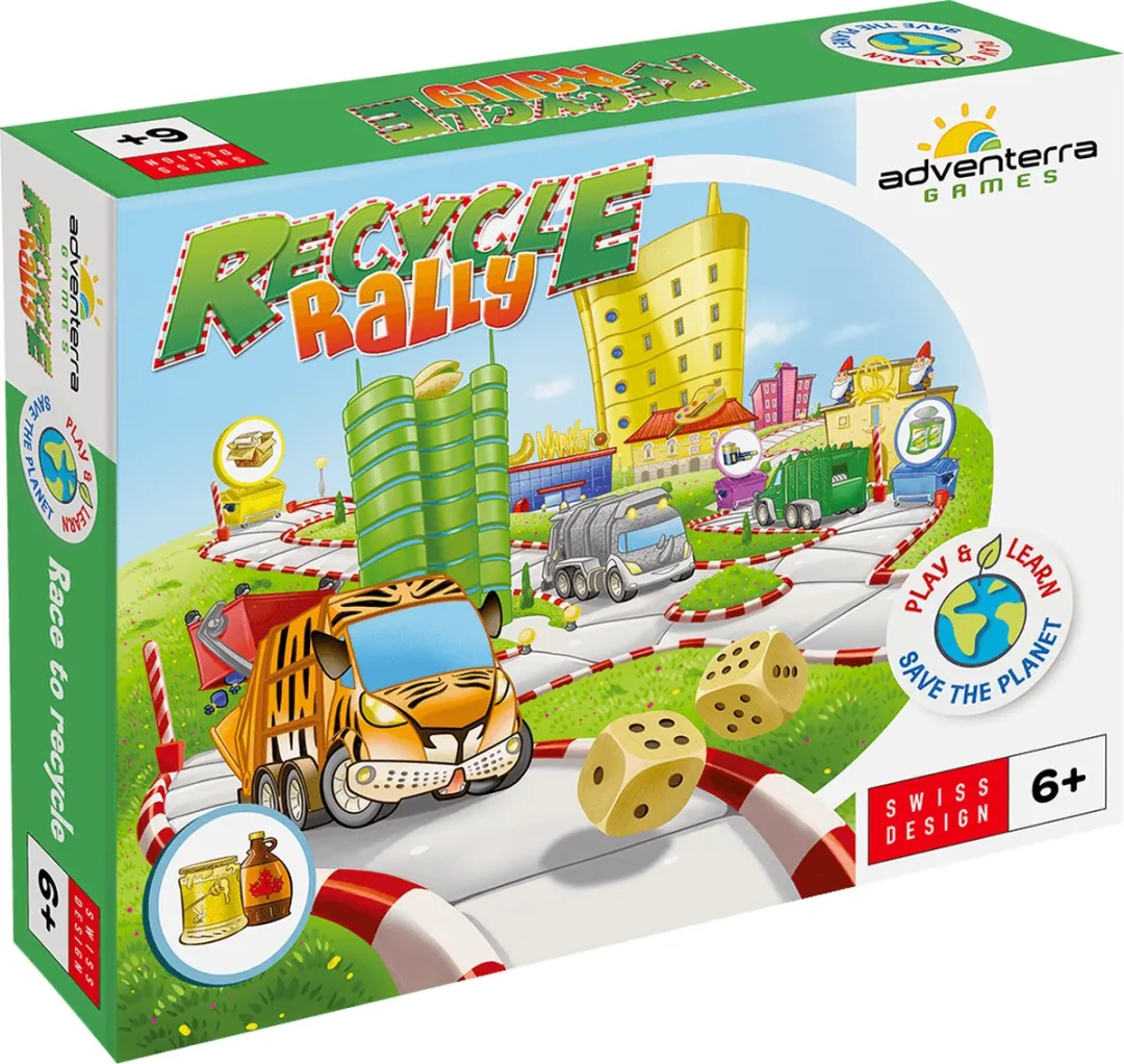 Adventerra Games educatief bordspel Recycle Rally voor kinderen.