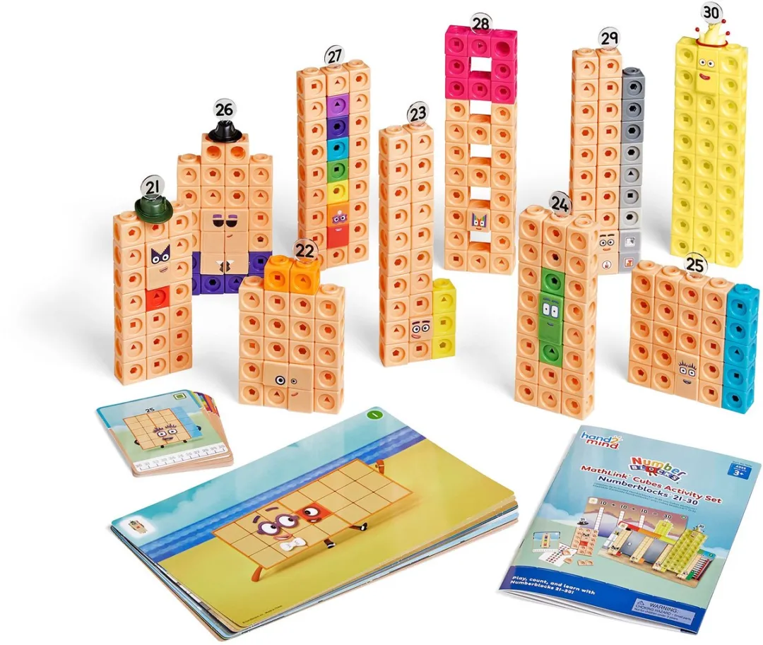 Learning Resources Mathlink Cubes Number Blocks 21-30 - Multicolor