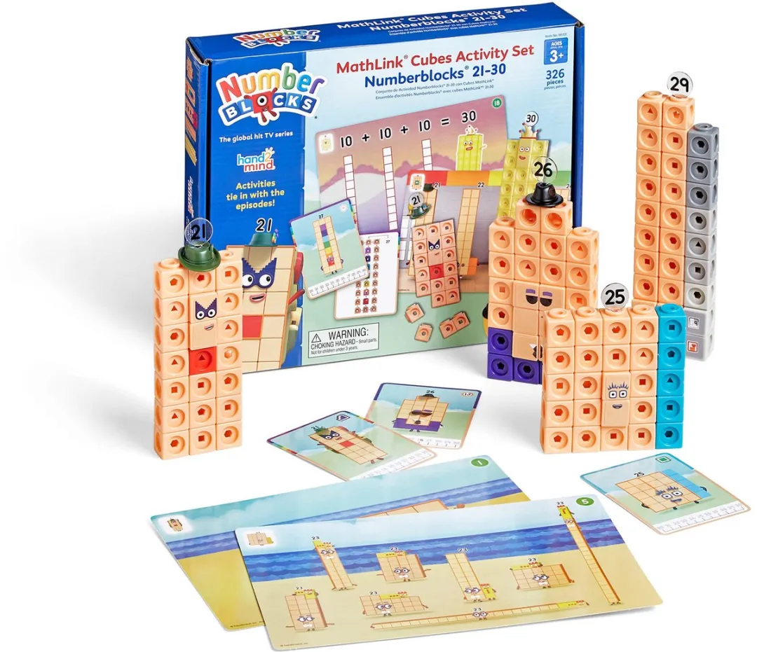Learning Resources Mathlink Cubes Number Blocks 21-30 - Multicolor