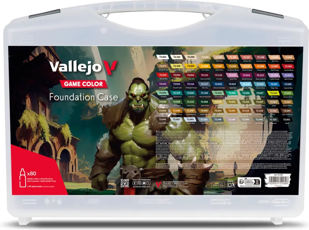 Vallejo Game Color Foundation Acrylverfset 80x18ml