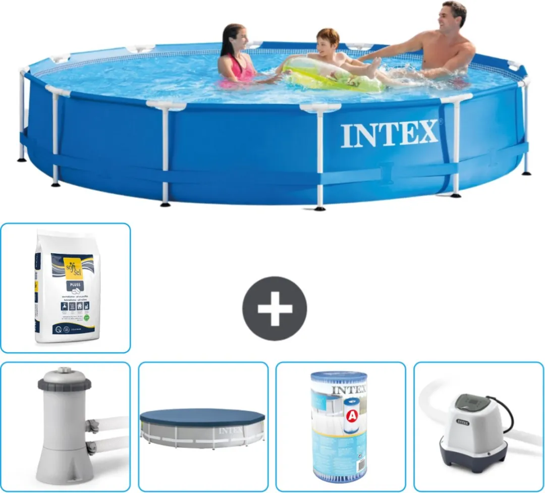 Intex 28212GN-Blauw Rond Frame Zwembad 366x76cm