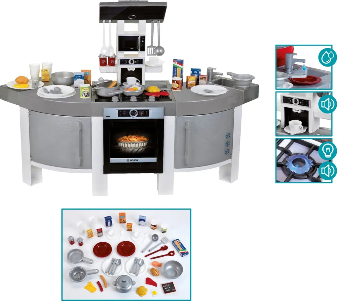 Klein Toys Mega Speelkeuken 120x45x95cm - Grijs/Zwart