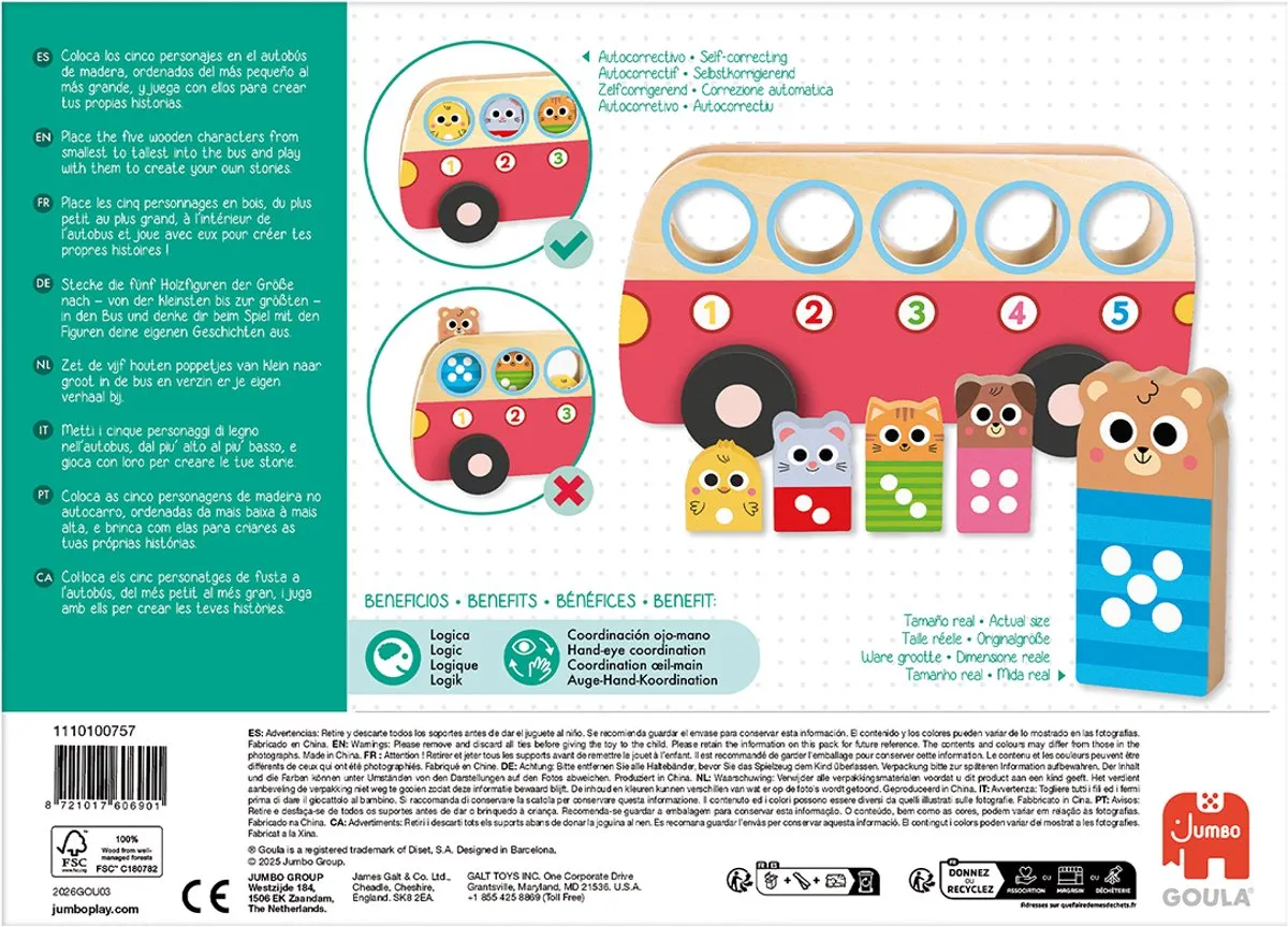 Jumbo Goula 1 tot 5 Bus Educatief Spel - Meerkleurig - afbeelding 6 van 6