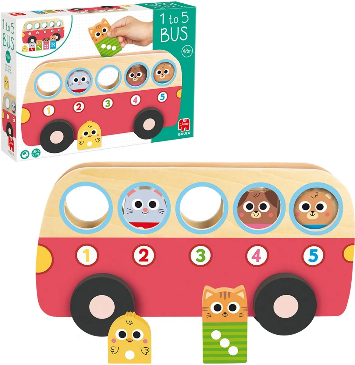 Jumbo Goula 1 tot 5 Bus Educatief Spel - Meerkleurig