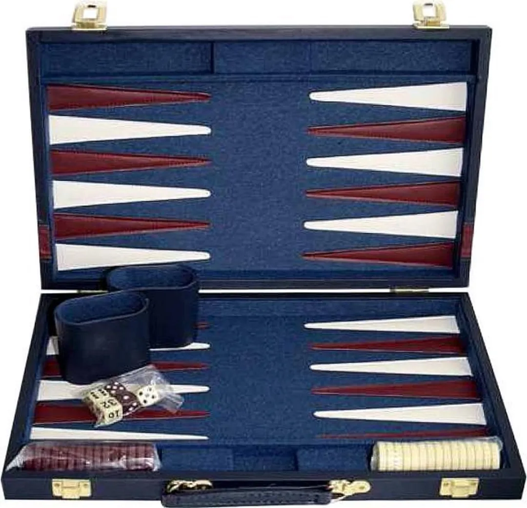 HOT Games Backgammon Koffer 604162 - Blauw