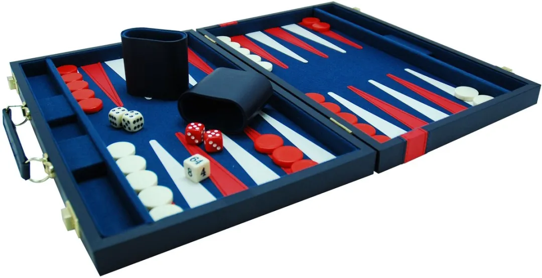 HOT Games Backgammon Koffer 604162 - Blauw