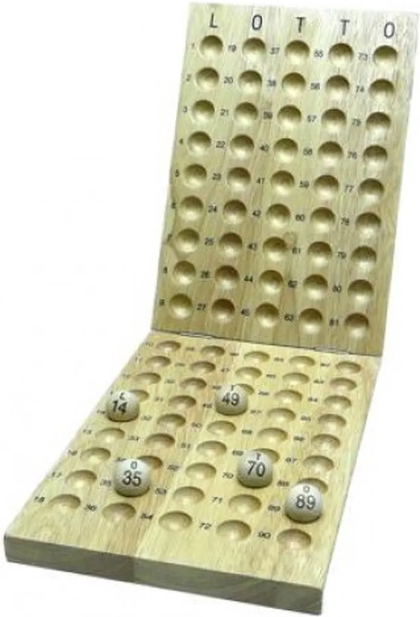 HOT Games Lotto Controlebord Hout 90 Ballen 20mm