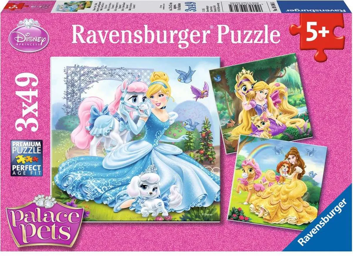 Ravensburger DPP Belle Assepoester Rapunzel Puzzels - 3x49 Stuks - afbeelding 2 van 5