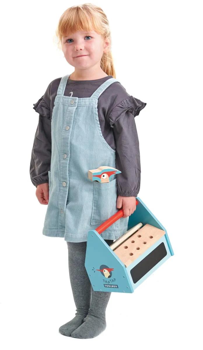 Tender Leaf Toys Tap Tap Gereedschapskist 22-delig - 23cm - Blauw