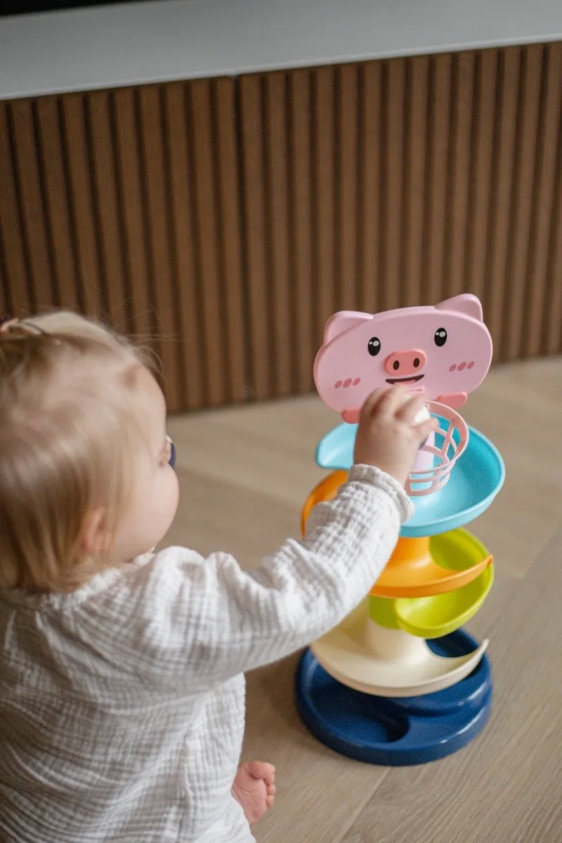 Eco Toys Happy Pig Spiraaltoren - Multicolor