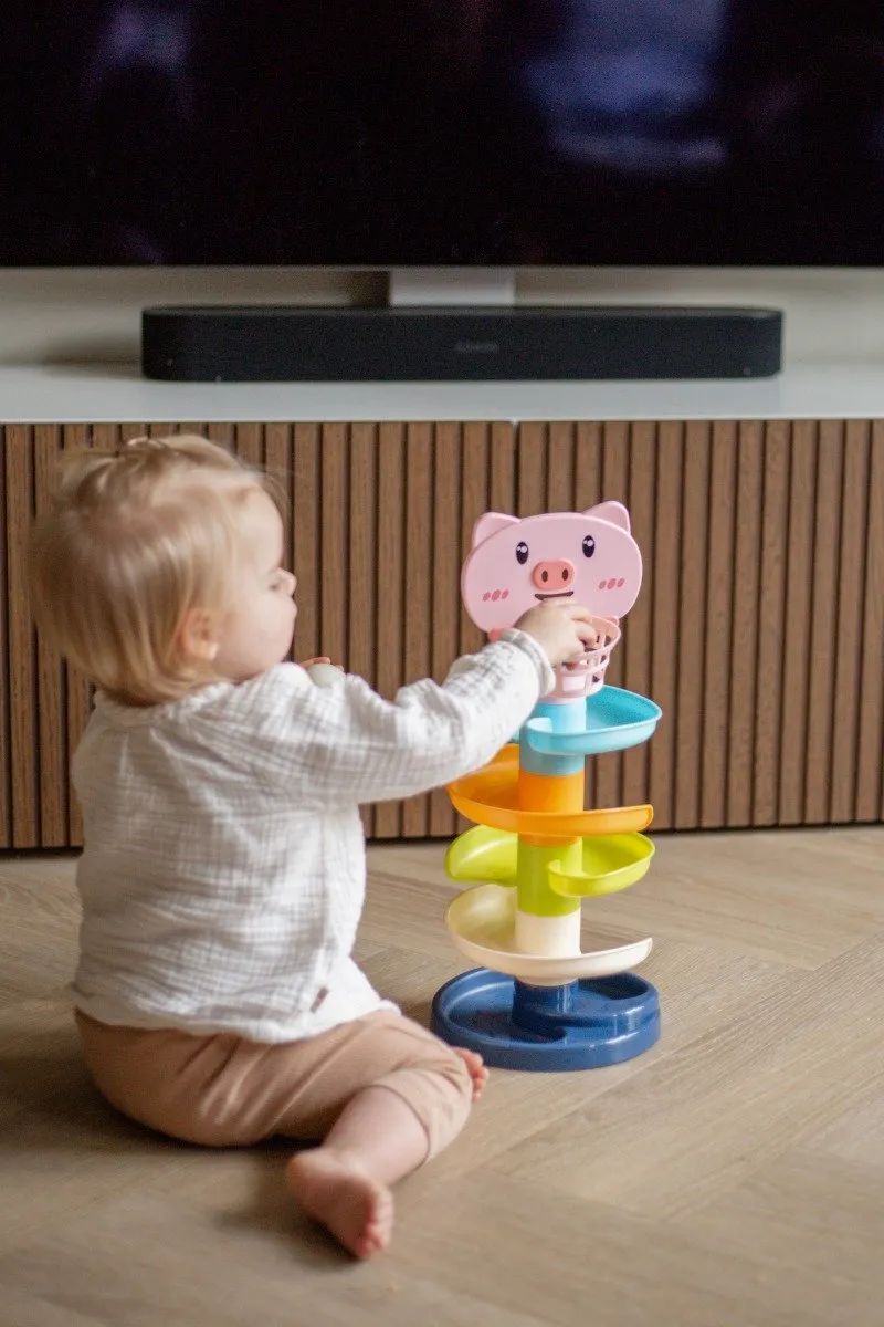 Eco Toys Happy Pig Spiraaltoren - Multicolor