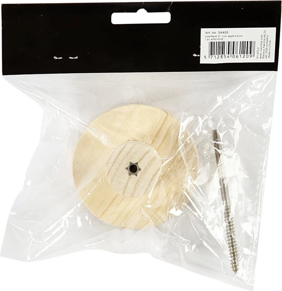 Creativ Company Creotime Kapstok 7x5cm - Geel