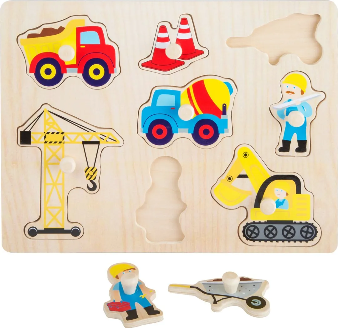 Small Foot Bouwterrein Junior Houten Puzzel 8 Stuks