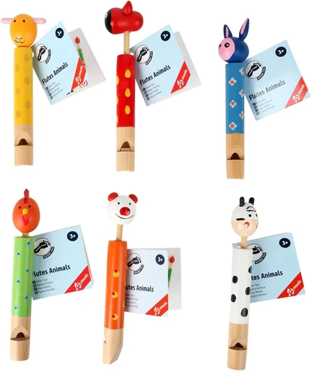 Small Foot Dierenfluit Set - 6 Stuks - Multicolor