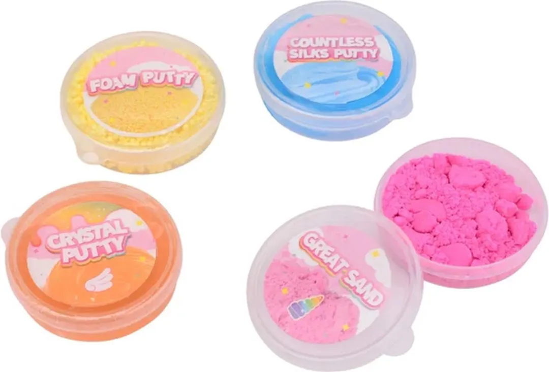 Johntoy Unicorn Putty Party Kaarten - 4 Stuks