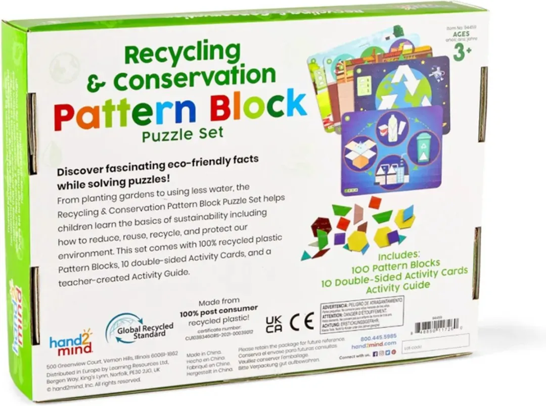 Learning Resources Pattern Blocks Duurzaamheid Puzzelset 100-delig - 10 Kaarten