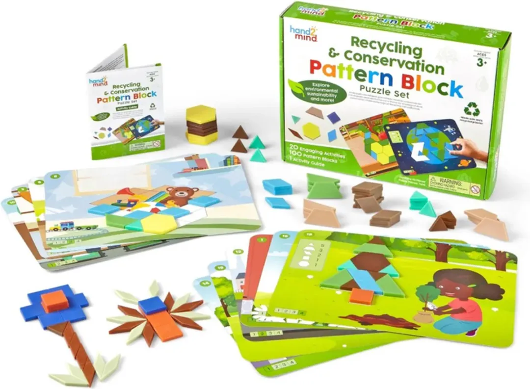 Learning Resources Pattern Blocks Duurzaamheid Puzzelset 100-delig - 10 Kaarten