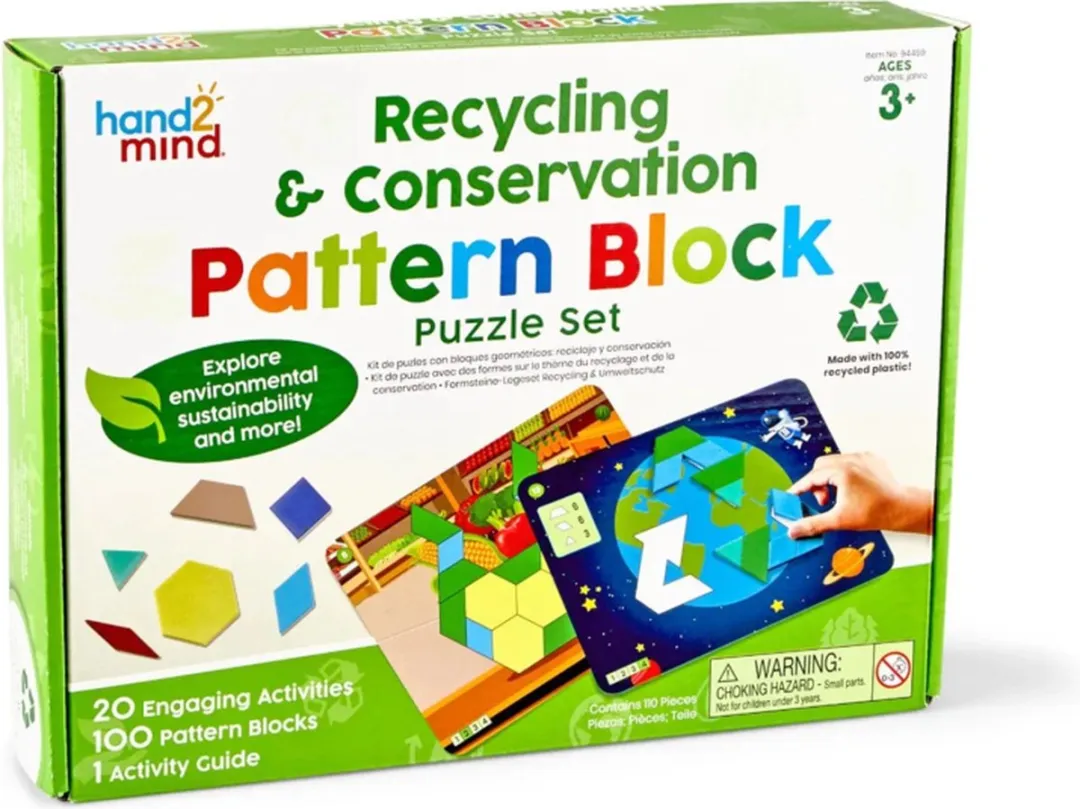 Learning Resources Pattern Blocks Duurzaamheid Puzzelset 100-delig - 10 Kaarten