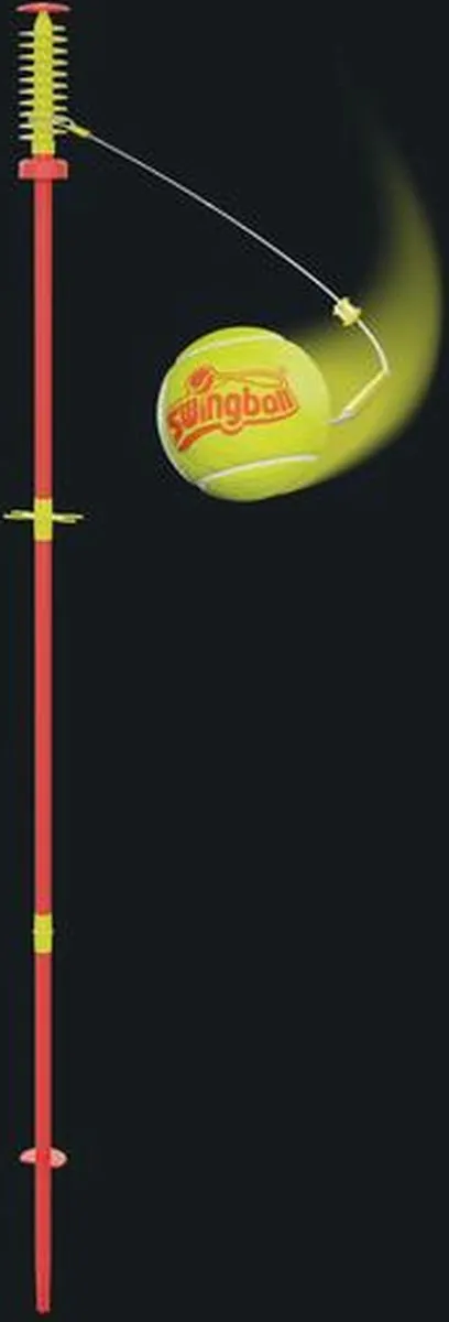 Swingball Classic - Tennispaal met All Surface Basis - Met Rackethouder & Grondspies - Rood/Geel