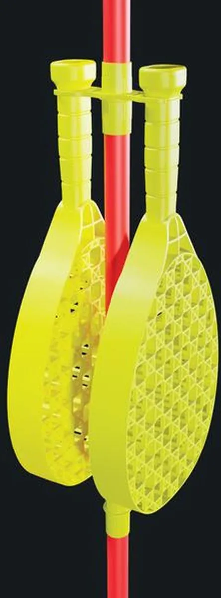 Swingball Classic - Tennispaal met All Surface Basis - Met Rackethouder & Grondspies - Rood/Geel