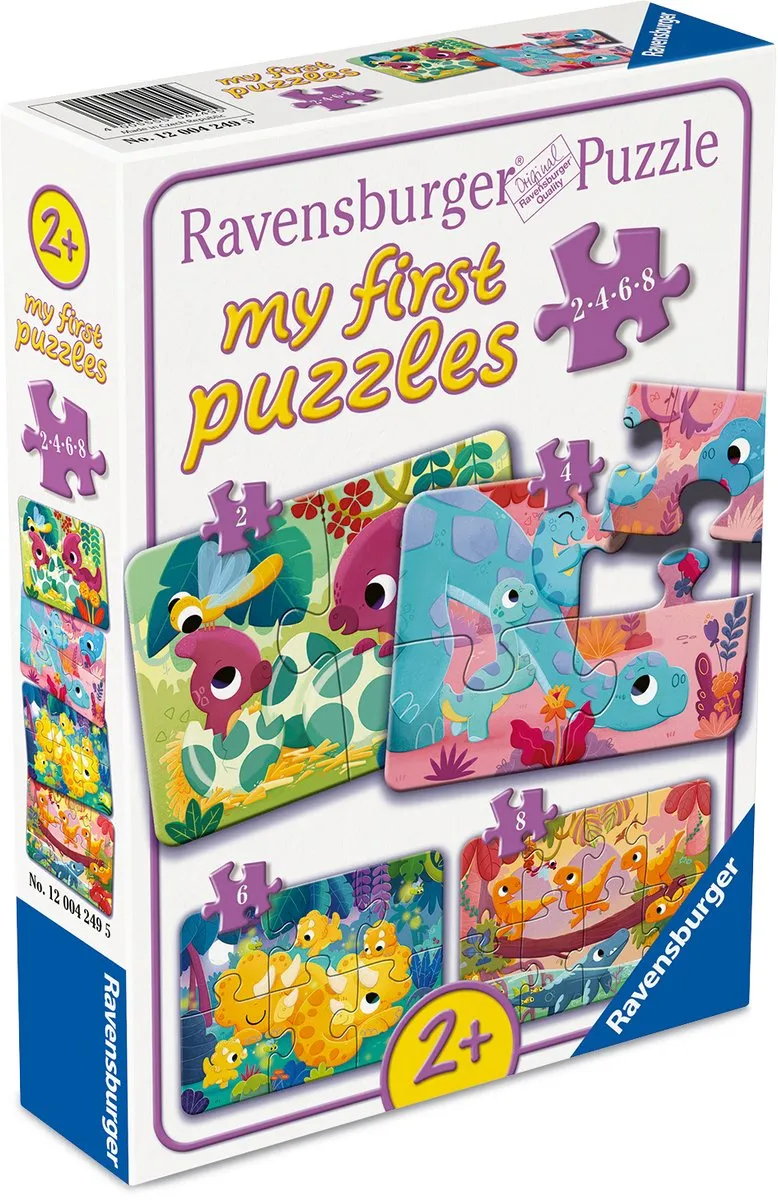 Ravensburger Dino Vrienden Puzzels - 4 Stuks (2-8 Stukjes) - Meerkleurig