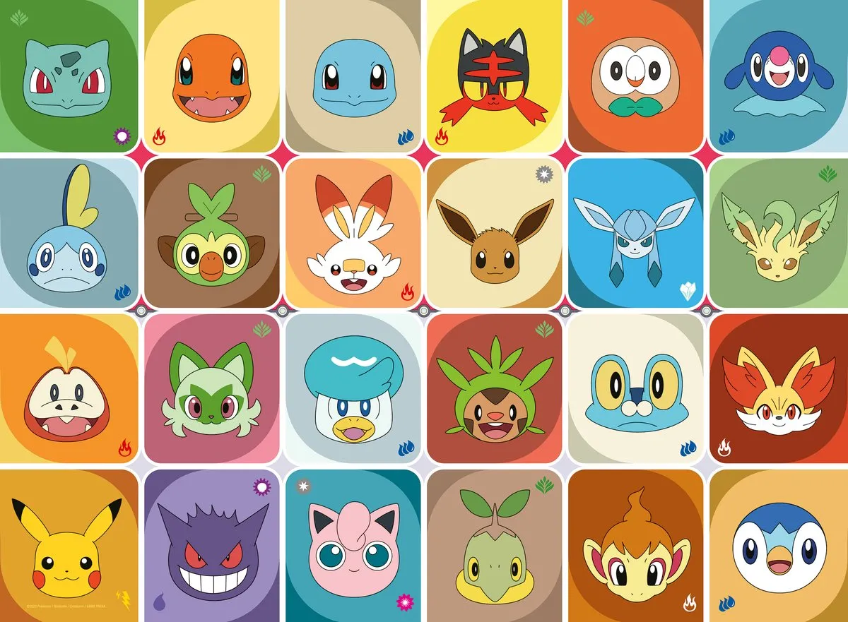 Ravensburger Pokémon Gezichten Kinderpuzzel 100 XXL Stukjes - Meerkleurig