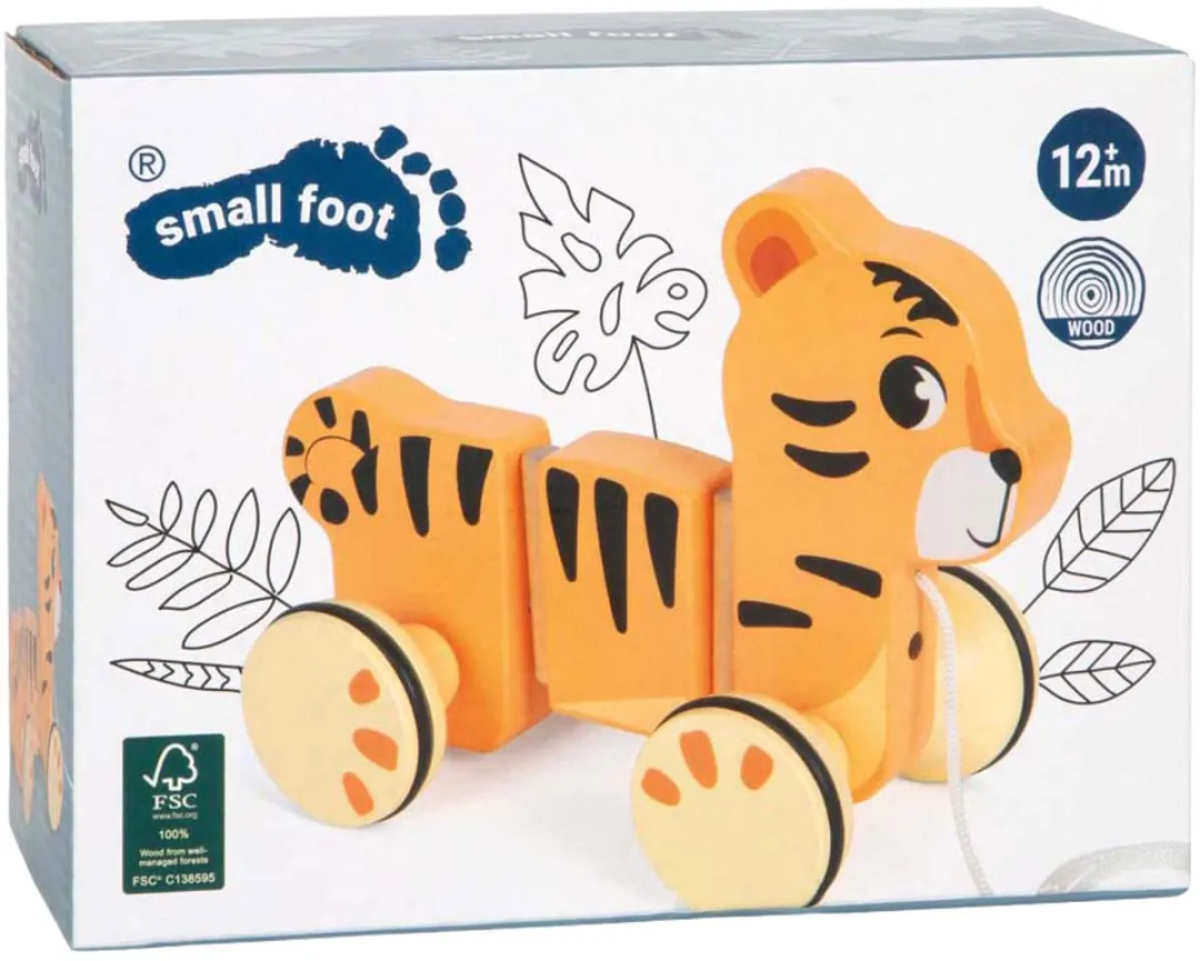 Small Foot Houten Trekdier Tijger Safari FSC - 3 Onderdelen