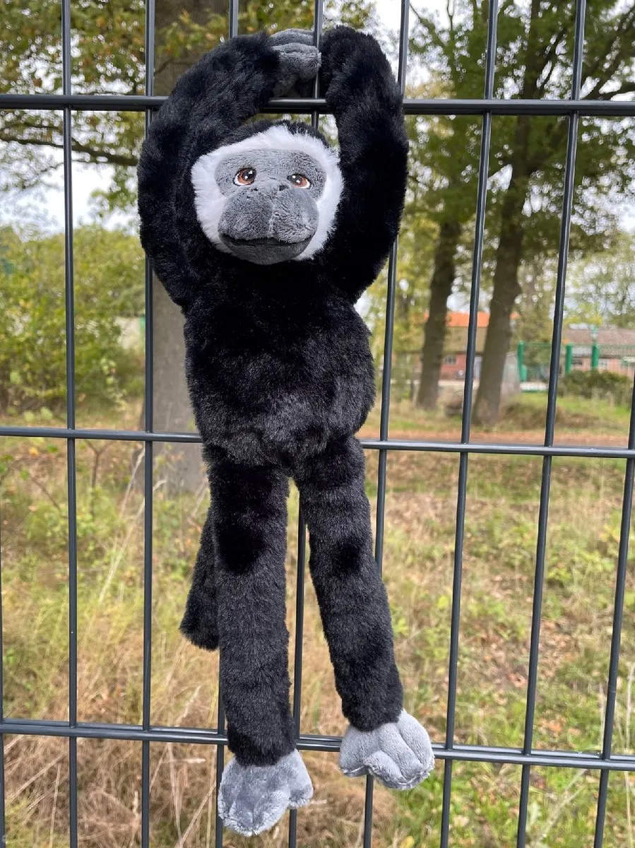 PIA Soft Toys Hangaap Gibbon ECO - 38 cm - Zwart