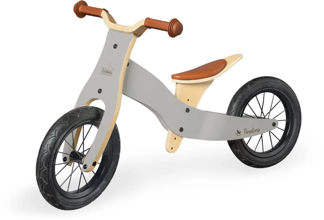 Pinolino Oskar Houten Loopfiets Balance - 3 Wielen Grijs