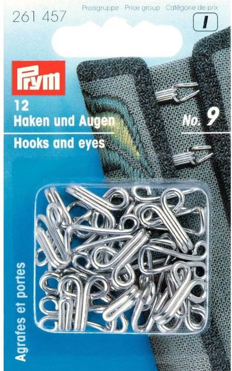 Prym Haken en Ogen Zilver - 12 Stuks