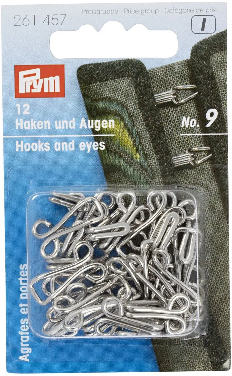 Prym Haken en Ogen Zilver - 12 Stuks