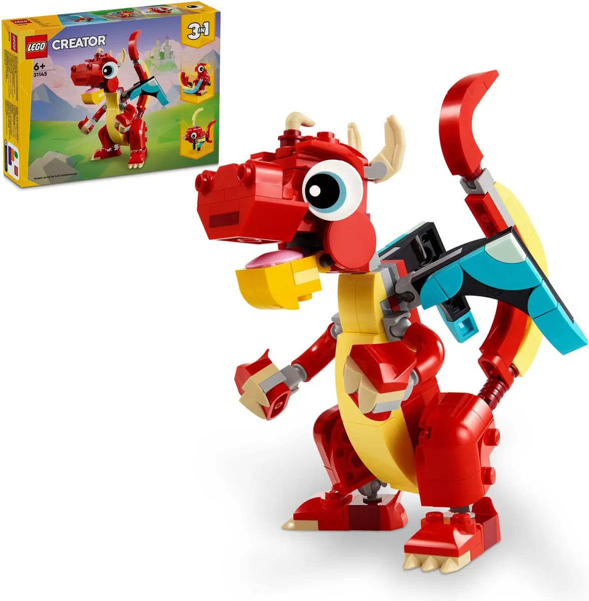 LEGO Creator 3in1 Rode Draak 31145 - 149 Stenen