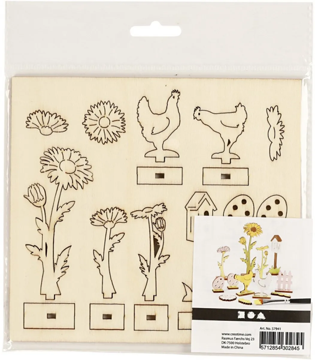 Creativ Company 3D Figuren Bloemen en Kippen