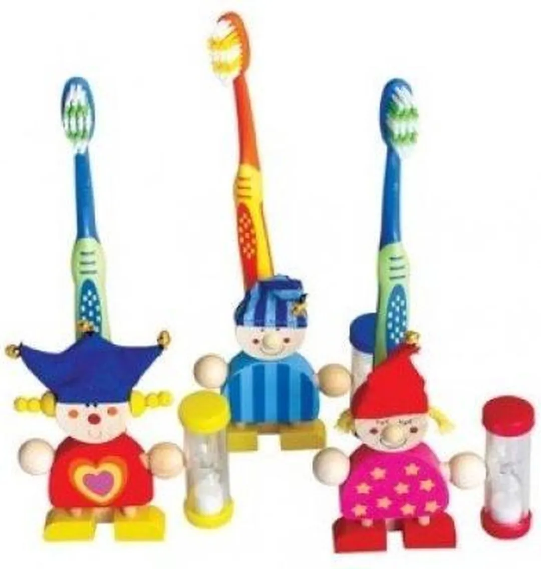 Simply for Kids Houten Tandenborstelhouder Zandloper - Divers