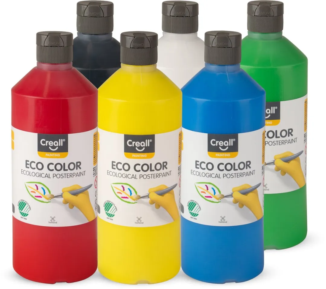 Creall Eco Color Plakkaatverf Set - 6x500ml - 6 Kleuren - afbeelding 6 van 6