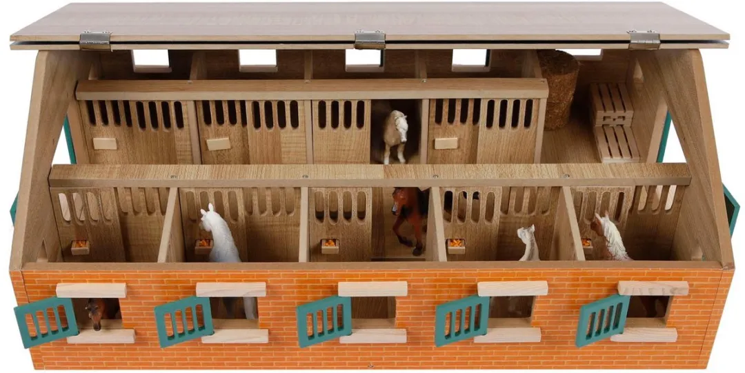 Kids Globe Paardenstal 1:32 - 9 Boxen - Rood