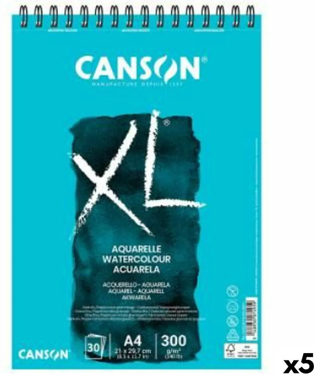 Canson Aquarelblok XL A5 20 Vel 300gr Blauw - Spiraal