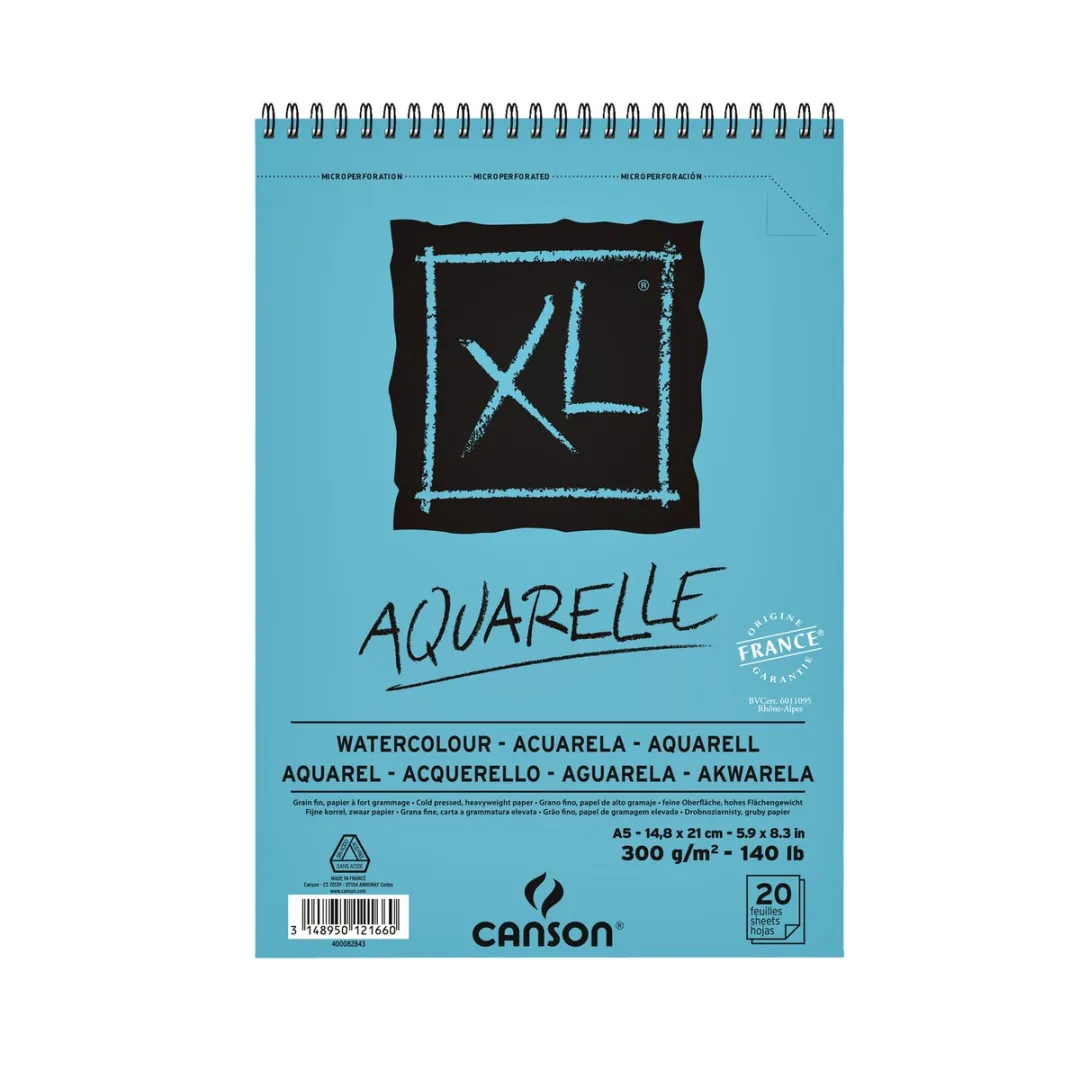 Canson Aquarelblok XL A5 20 Vel 300gr Blauw