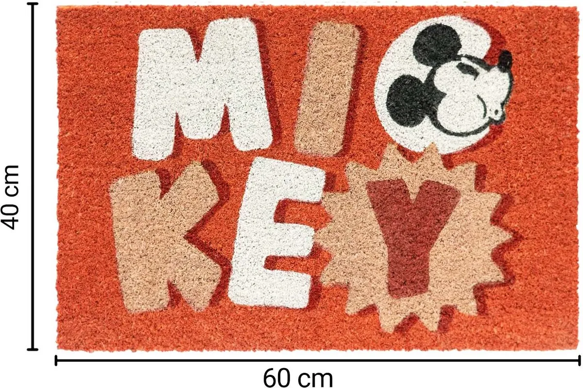 Disney Decoratieve Deurmat 60x40cm - Mickey Mouse Patroon - Rood