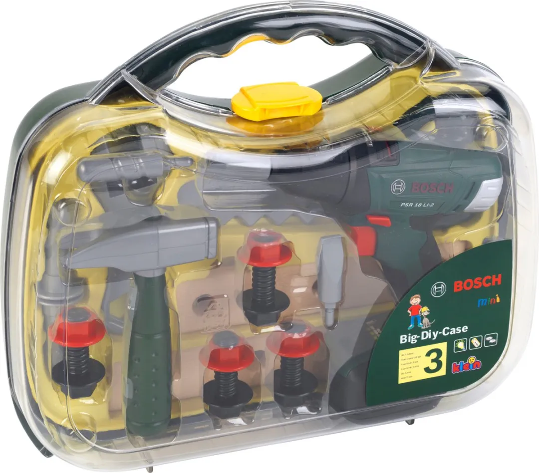 Klein Toys Bosch Mini Speelgoed Werkkoffer - Accuschroevendraaier - Groen/Geel - afbeelding 6 van 6